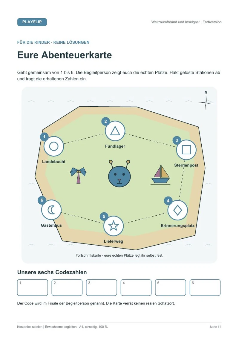 Originale Kinderkarte aus Das Album des Sternengasts