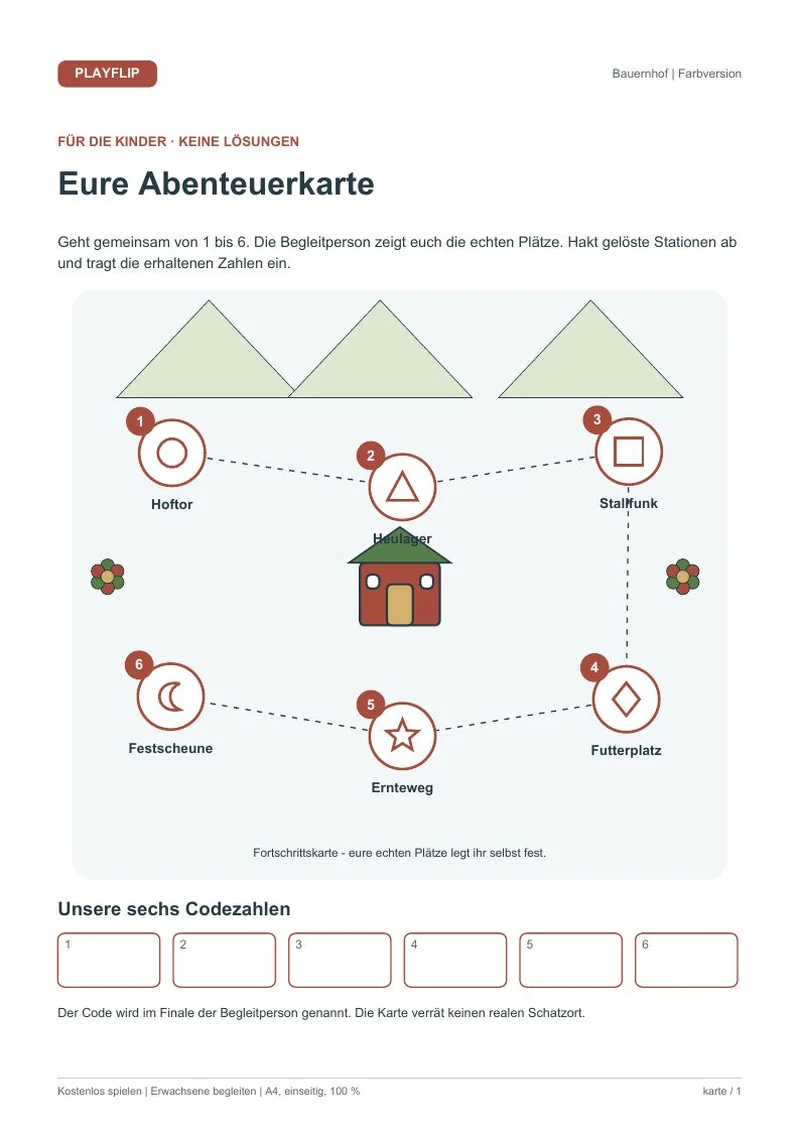Originale Kinderkarte aus Erntefest auf Sonnenwiese