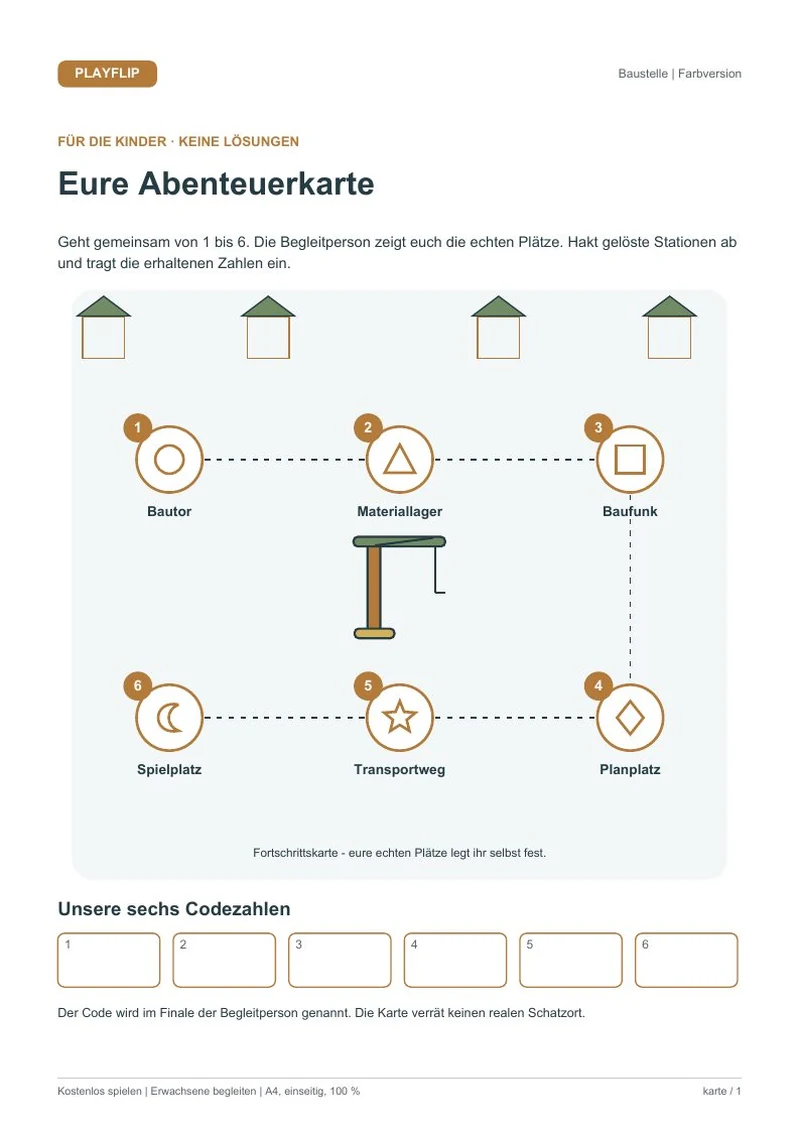 Originale Kinderkarte aus Ein Spielplatz für alle