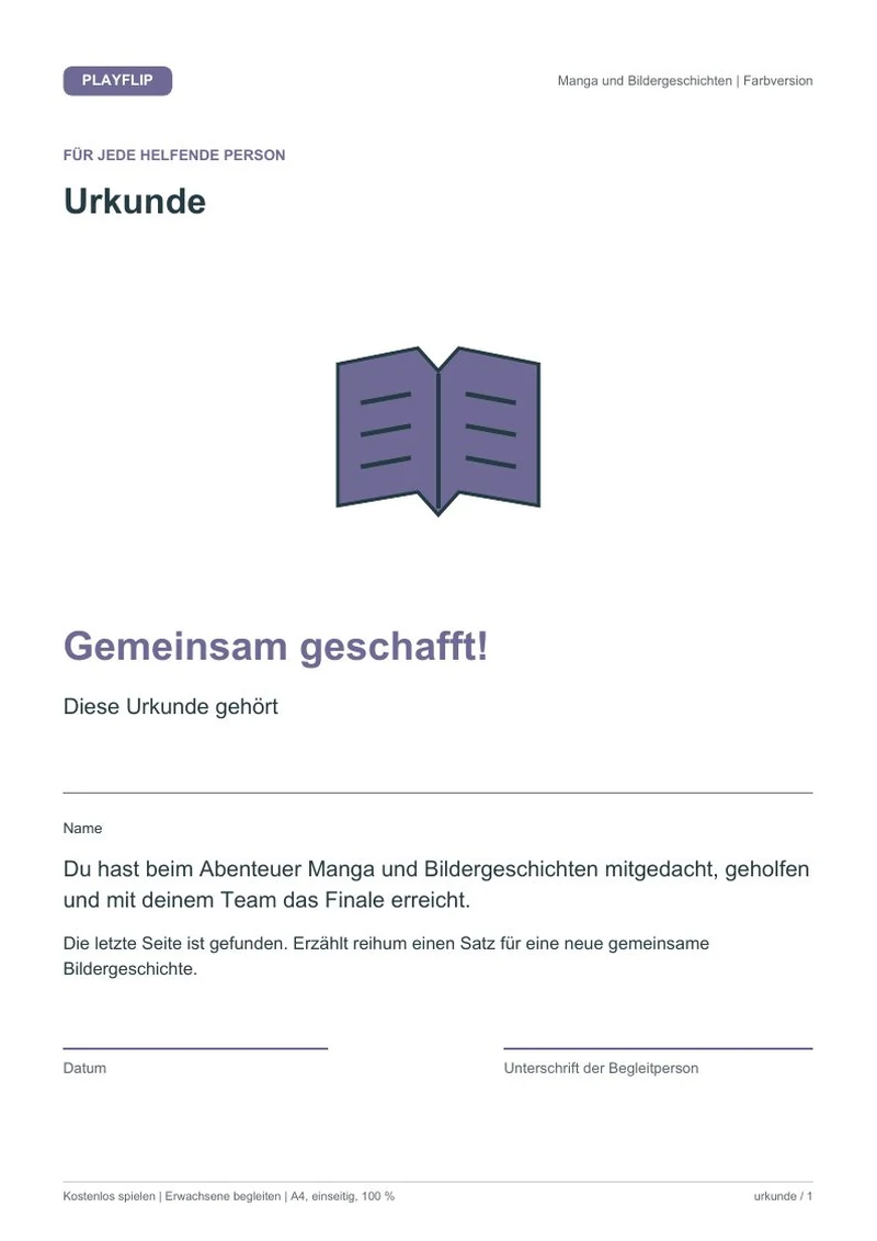 Originale Urkunde aus Die verschwundene letzte Seite
