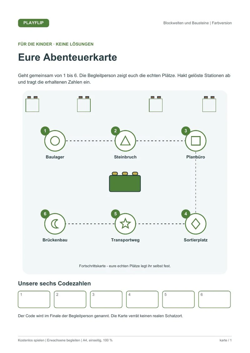 Originale Kinderkarte aus Die Brücke im Würfeltal