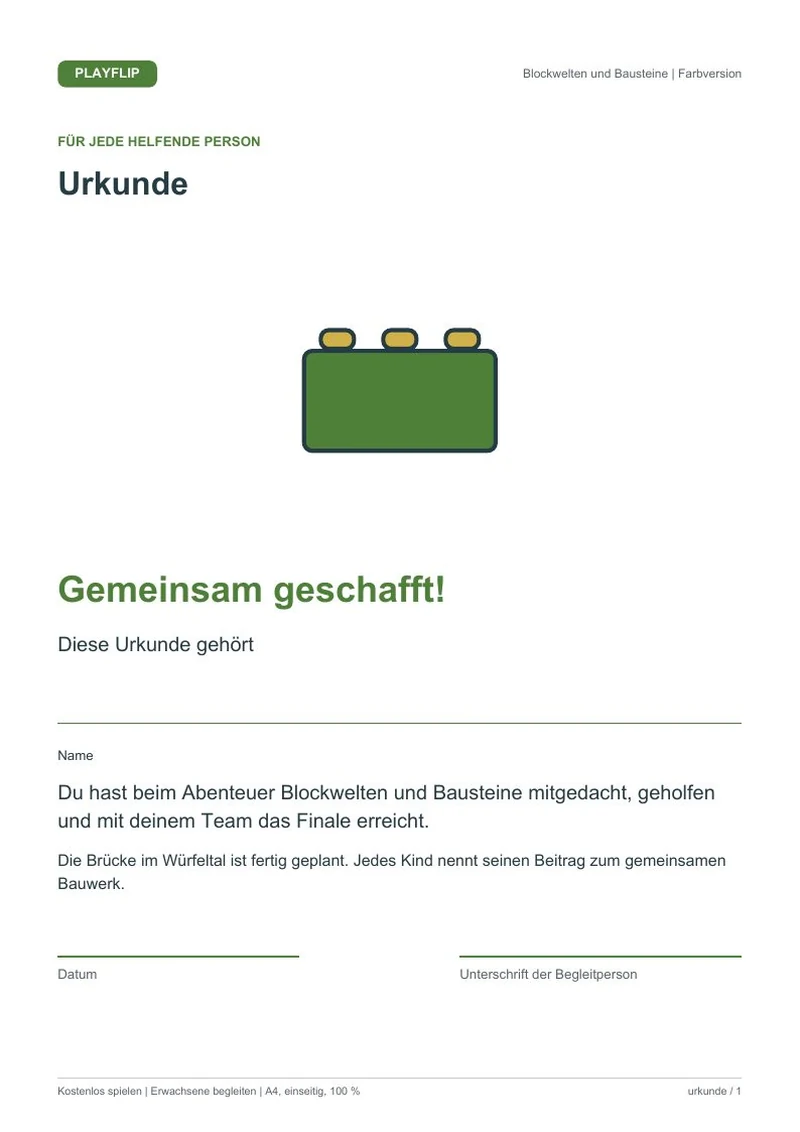 Originale Urkunde aus Die Brücke im Würfeltal