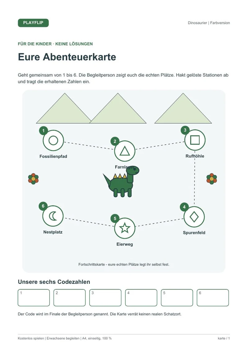 Originale Kinderkarte aus Das verschwundene Nest
