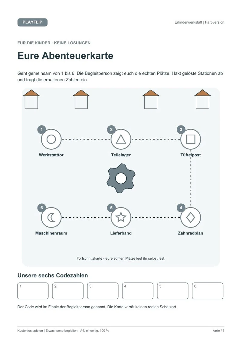 Originale Kinderkarte aus Die Freundlichkeitsmaschine