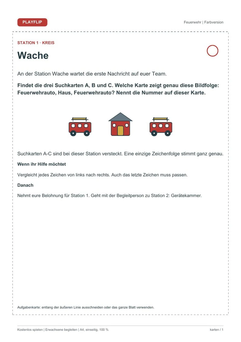Originale erste Aufgabenkarte aus Die Tierheim-Mission
