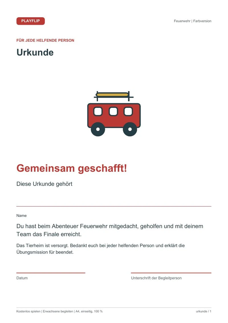 Originale Urkunde aus Die Tierheim-Mission