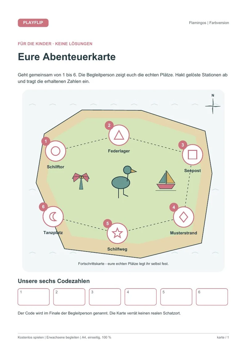 Originale Kinderkarte aus Das Zeichen vom Seerosensee