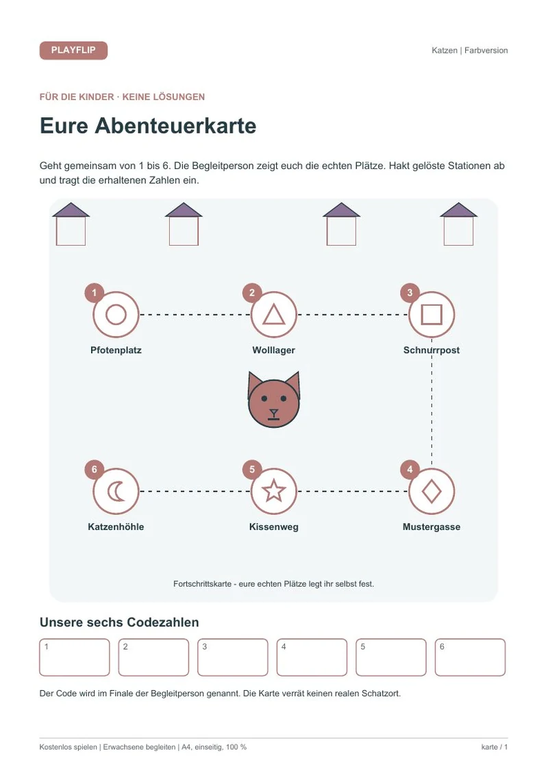 Originale Kinderkarte aus Die geheime Deckenhöhle