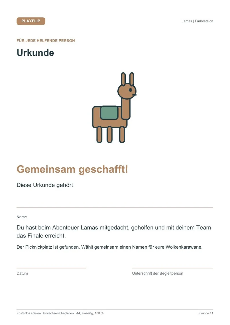 Originale Urkunde aus Tilos Wolkenkarawane