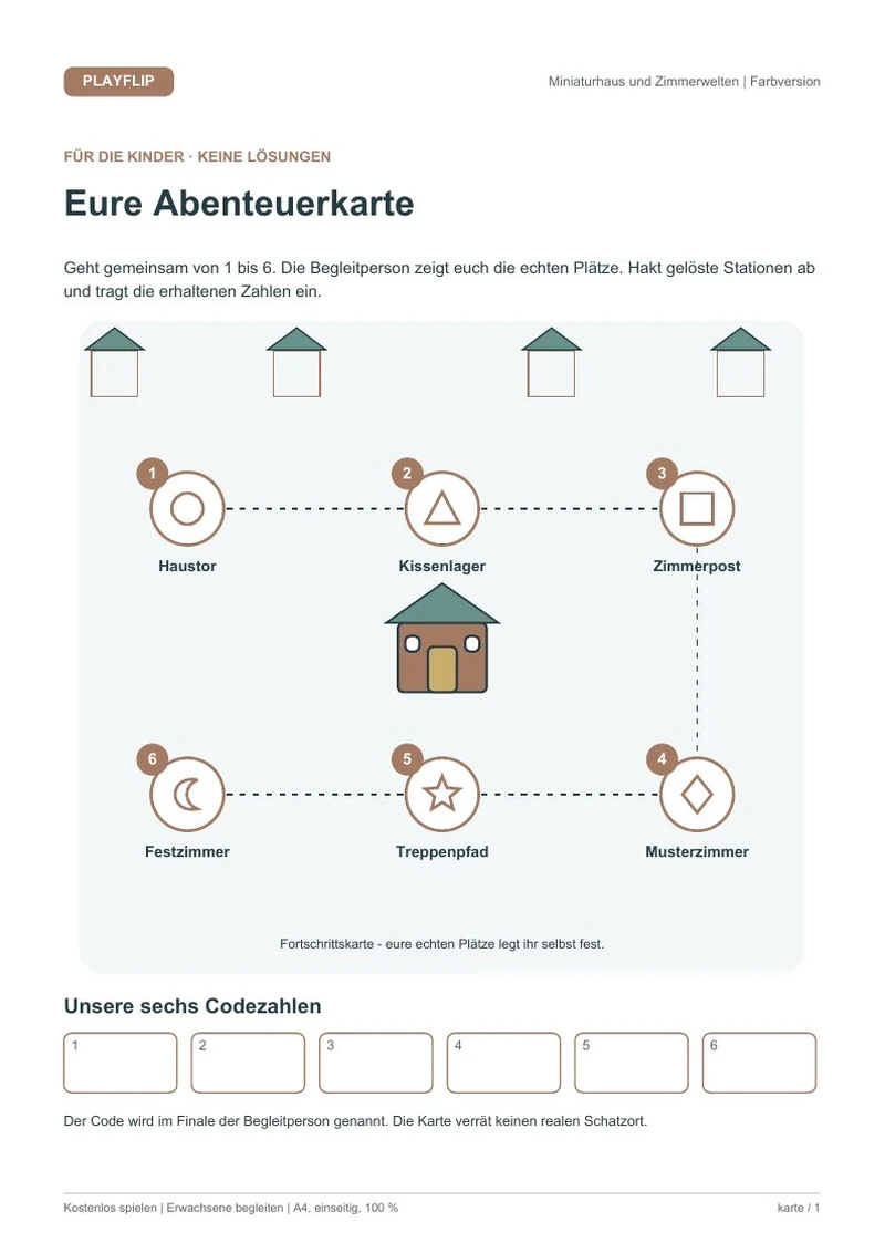 Originale Kinderkarte aus Das Fest der kleinen Zimmer