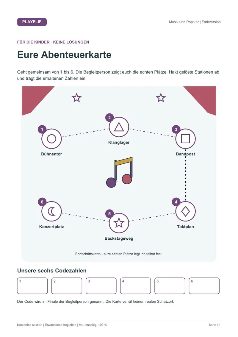Originale Kinderkarte aus Das Konzert von Morgenklang