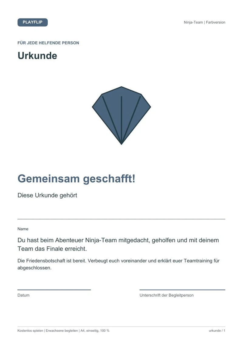 Originale Urkunde aus Die Friedensbotschaft