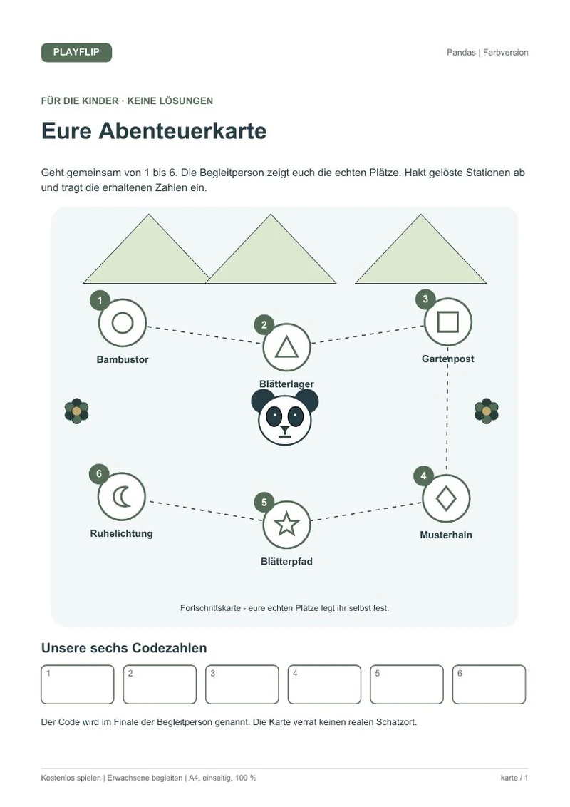 Originale Kinderkarte aus Baos Ruhelichtung