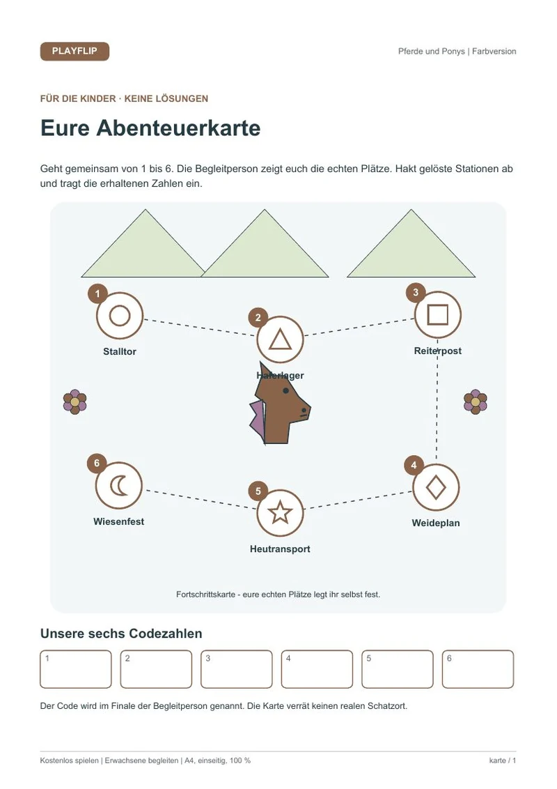 Originale Kinderkarte aus Der Plan fürs Wiesenfest