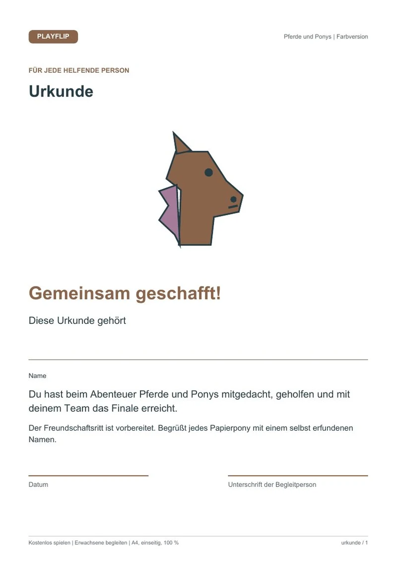 Originale Urkunde aus Der Plan fürs Wiesenfest