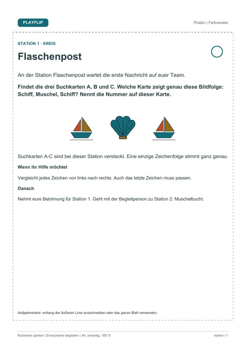 Originale erste Aufgabenkarte aus Die Karte der Windzahn