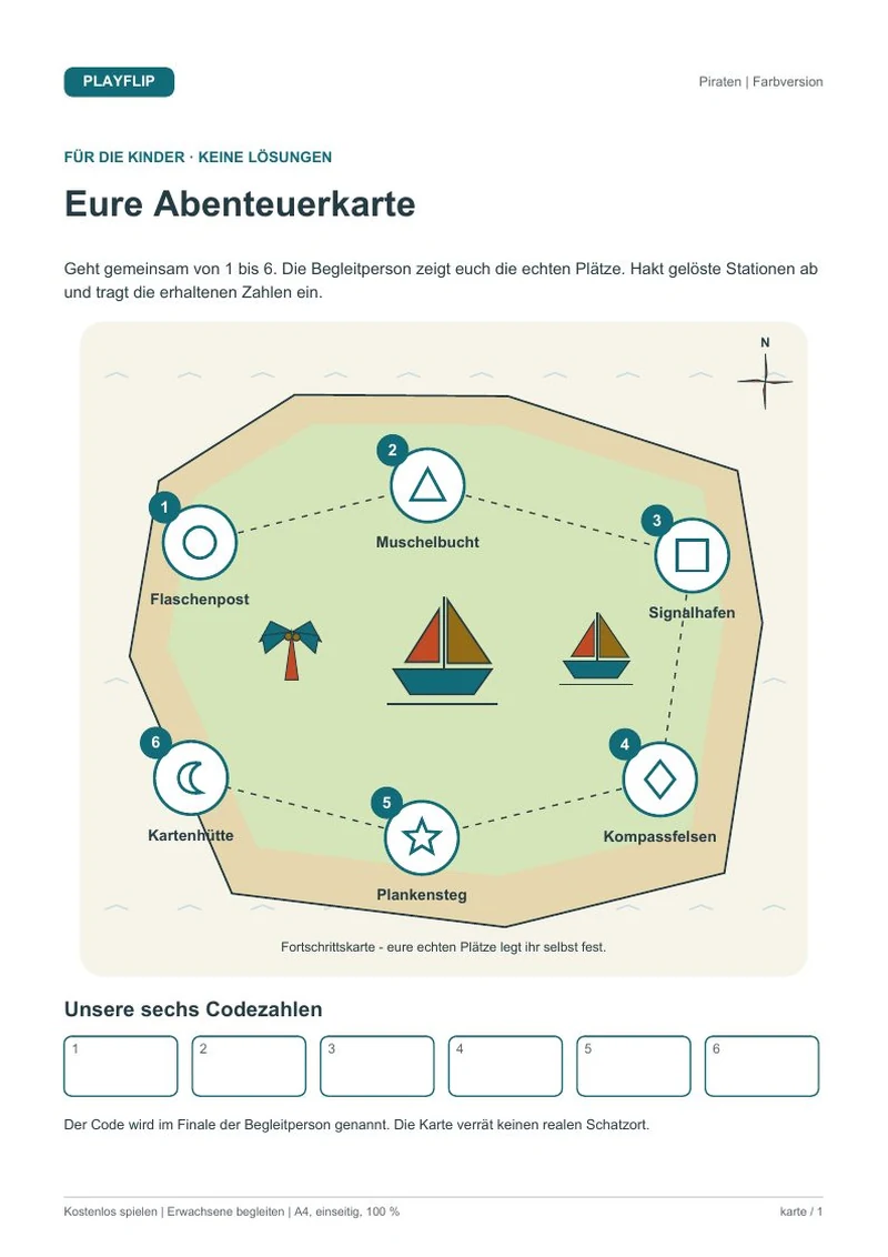 Originale Kinderkarte aus Die Karte der Windzahn