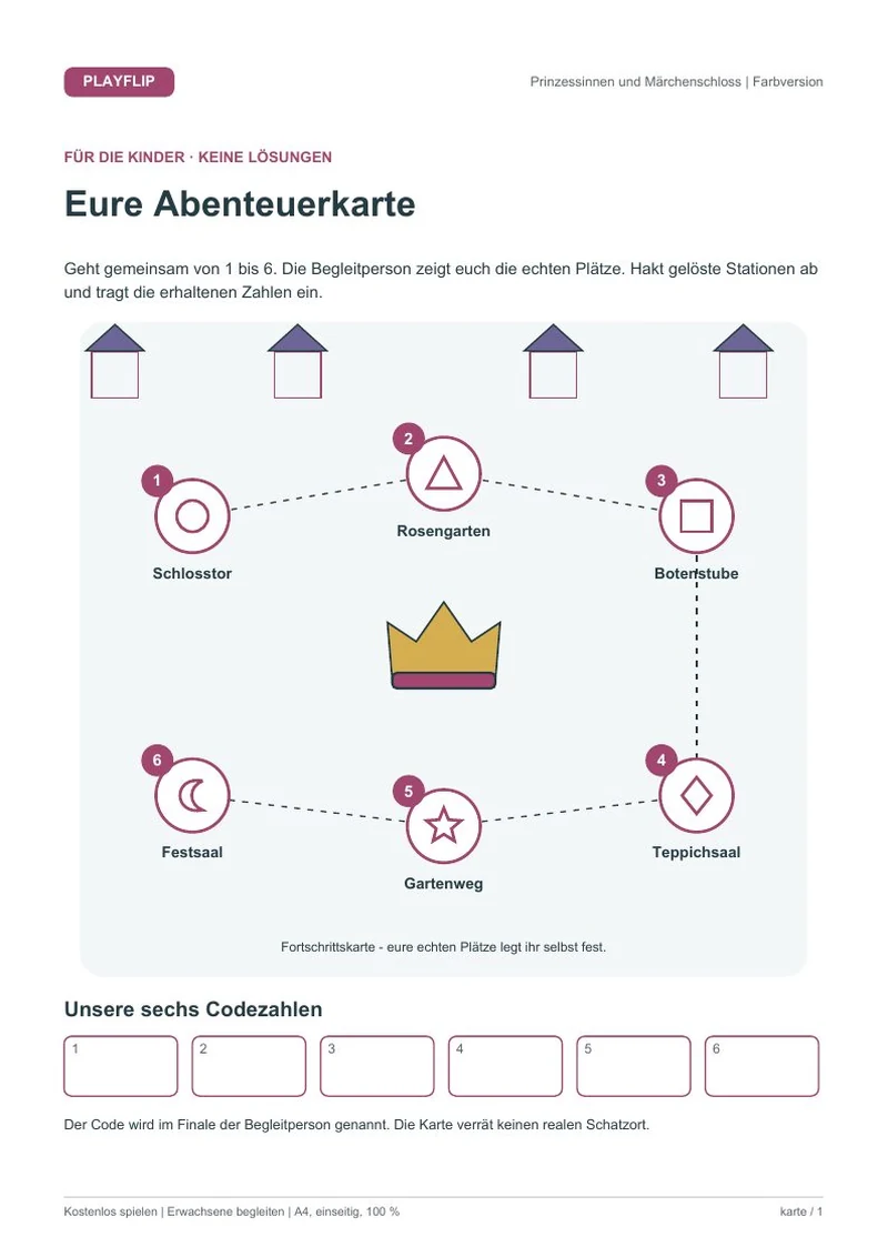 Originale Kinderkarte aus Einladung nach Morgenrot