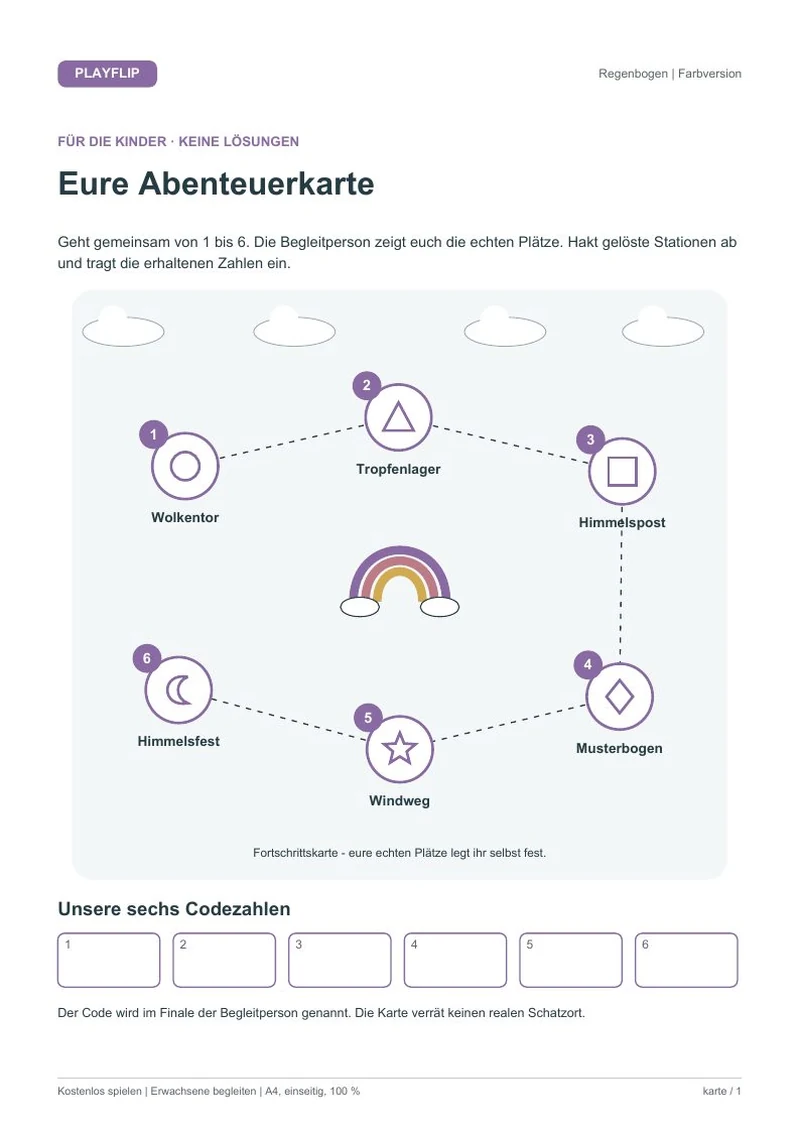Originale Kinderkarte aus Der Plan fürs Himmelsfest