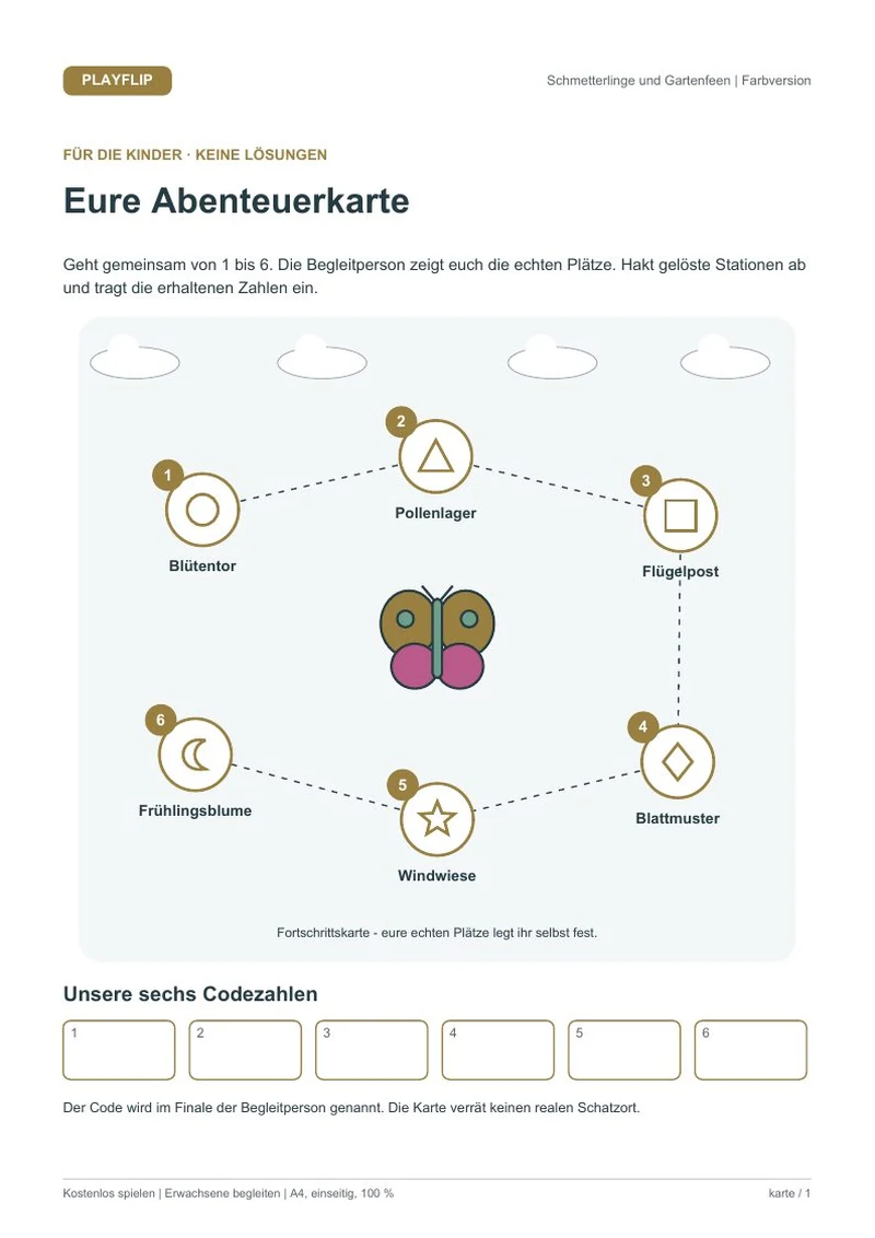 Originale Kinderkarte aus Der erste Frühlingsflug