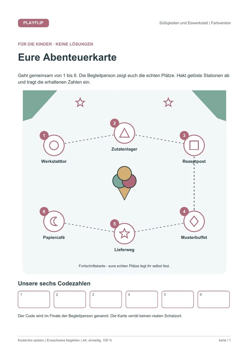 Originale Kinderkarte aus Das große Papierbuffet