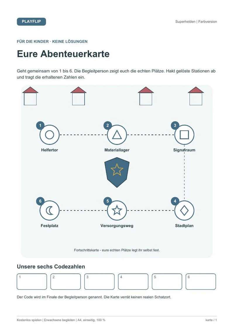 Originale Kinderkarte aus Das Signal der Freundlichkeitsstadt