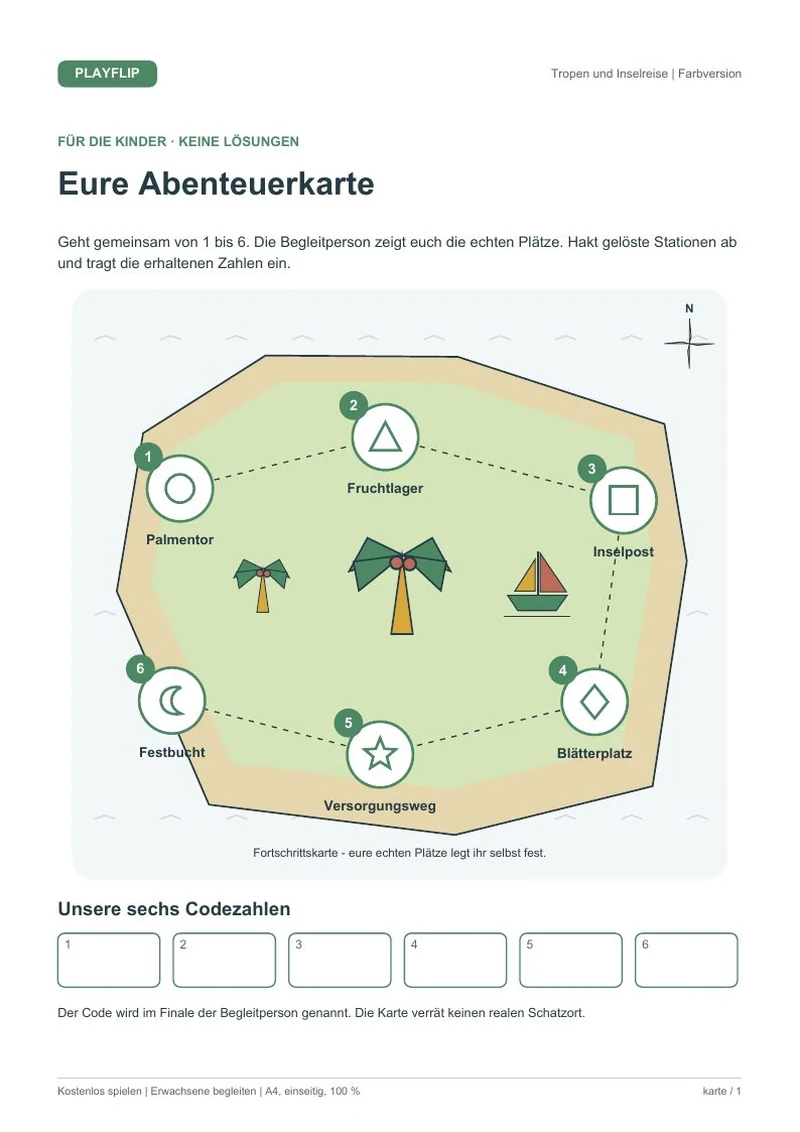 Originale Kinderkarte aus Das Fest auf Sonnengrün