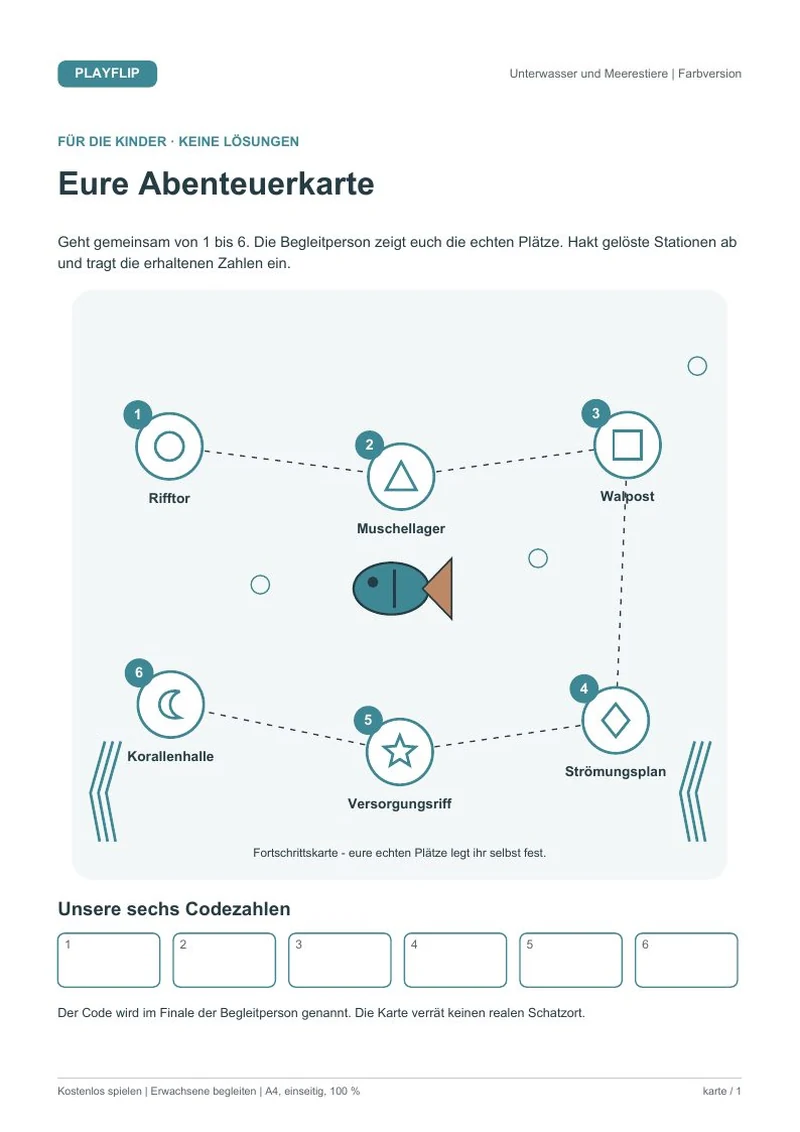 Originale Kinderkarte aus Das große Rifftreffen
