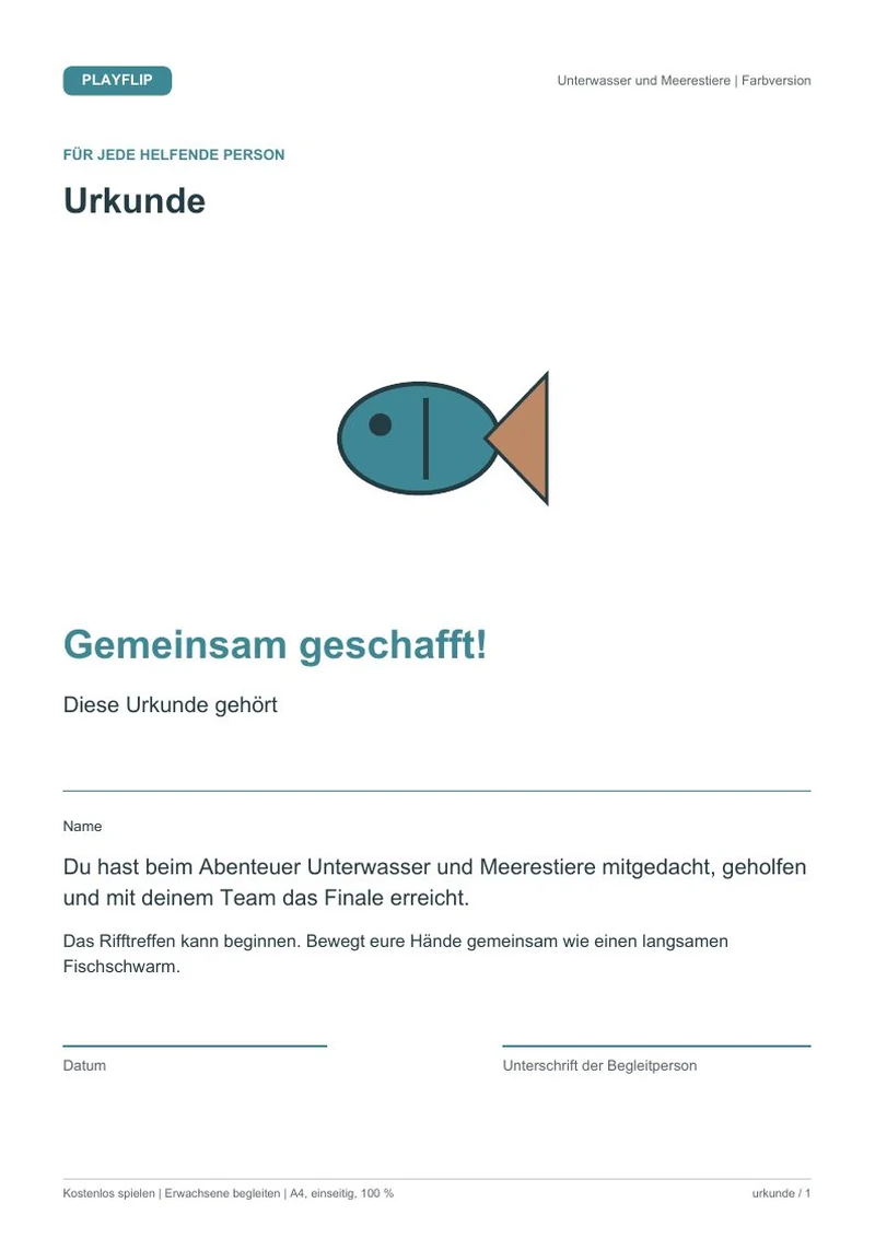 Originale Urkunde aus Das große Rifftreffen
