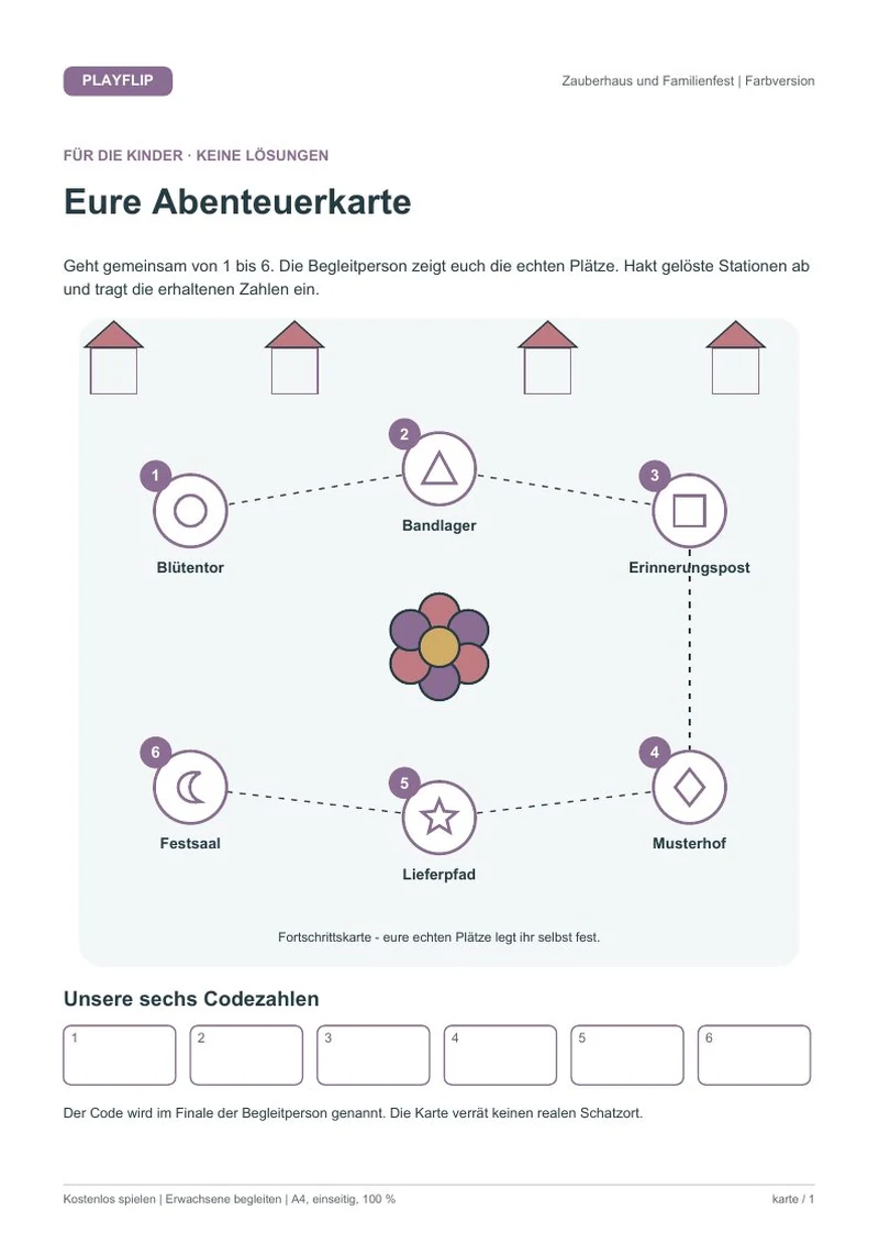 Originale Kinderkarte aus Erinnerungen aus Blütenwind