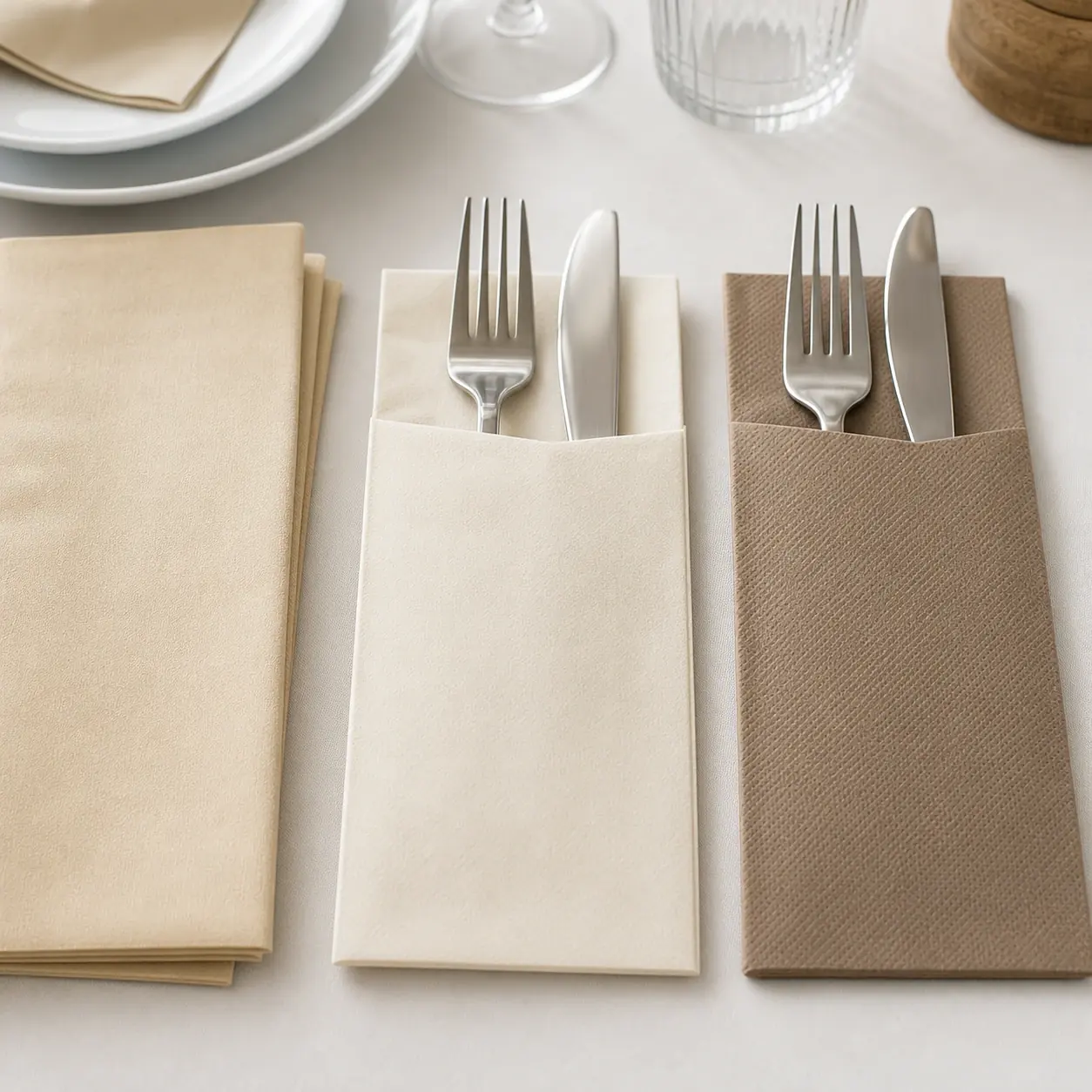 Servietten und Bestecktaschen für Catering und Veranstaltungen